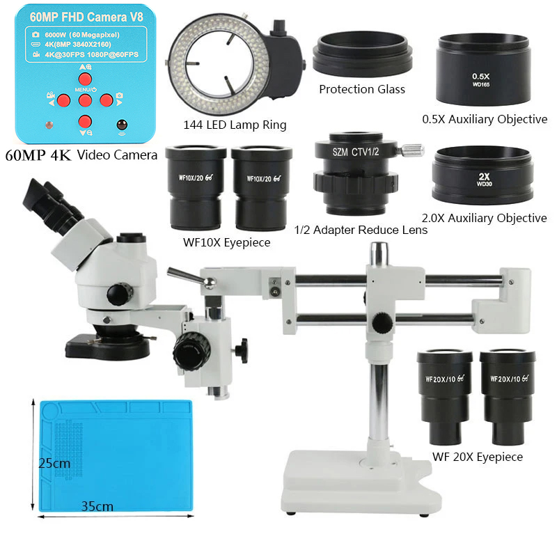 Microscope trinoculaire à Zoom - Stereo Trinocular Microscope Pcb avis et prix